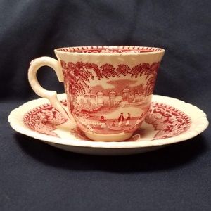 Vintage Mason’s Vista Red Cup & Saucer Set England
